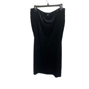 Wild Fable Womens Black Velvet Midi Skirt XL Recycled Polyester